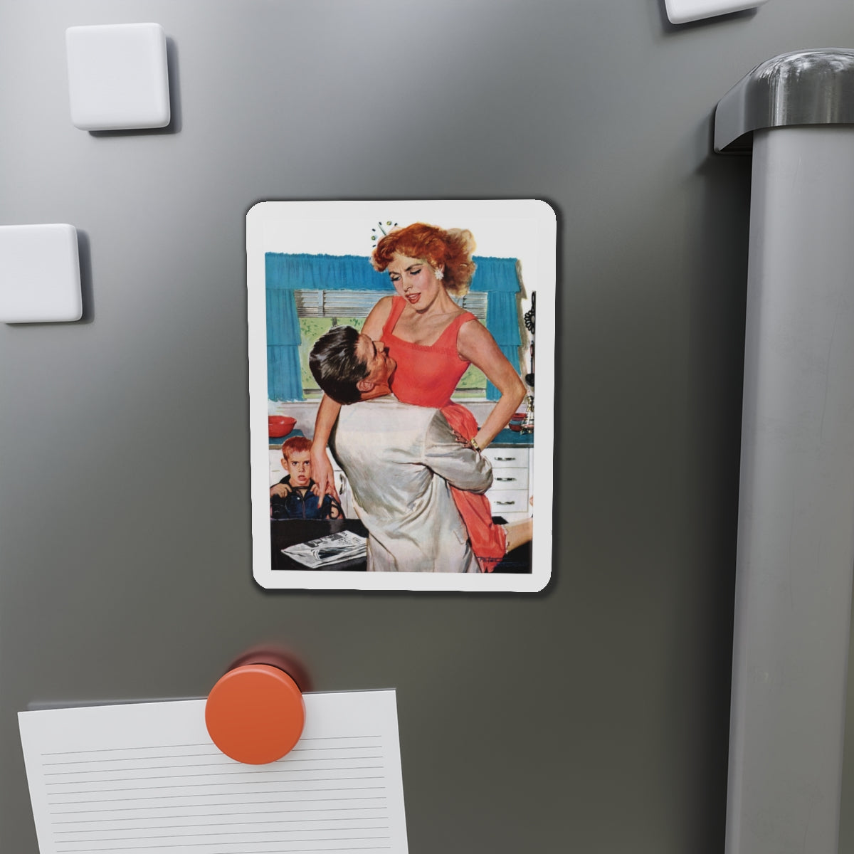 Fiction Illustration in Saturday Evening Post (2) (Magazine Illustration) Refrigerator Magnet-The Sticker Space