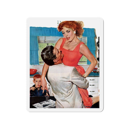 Fiction Illustration in Saturday Evening Post (2) (Magazine Illustration) Refrigerator Magnet-2" x 2"-The Sticker Space