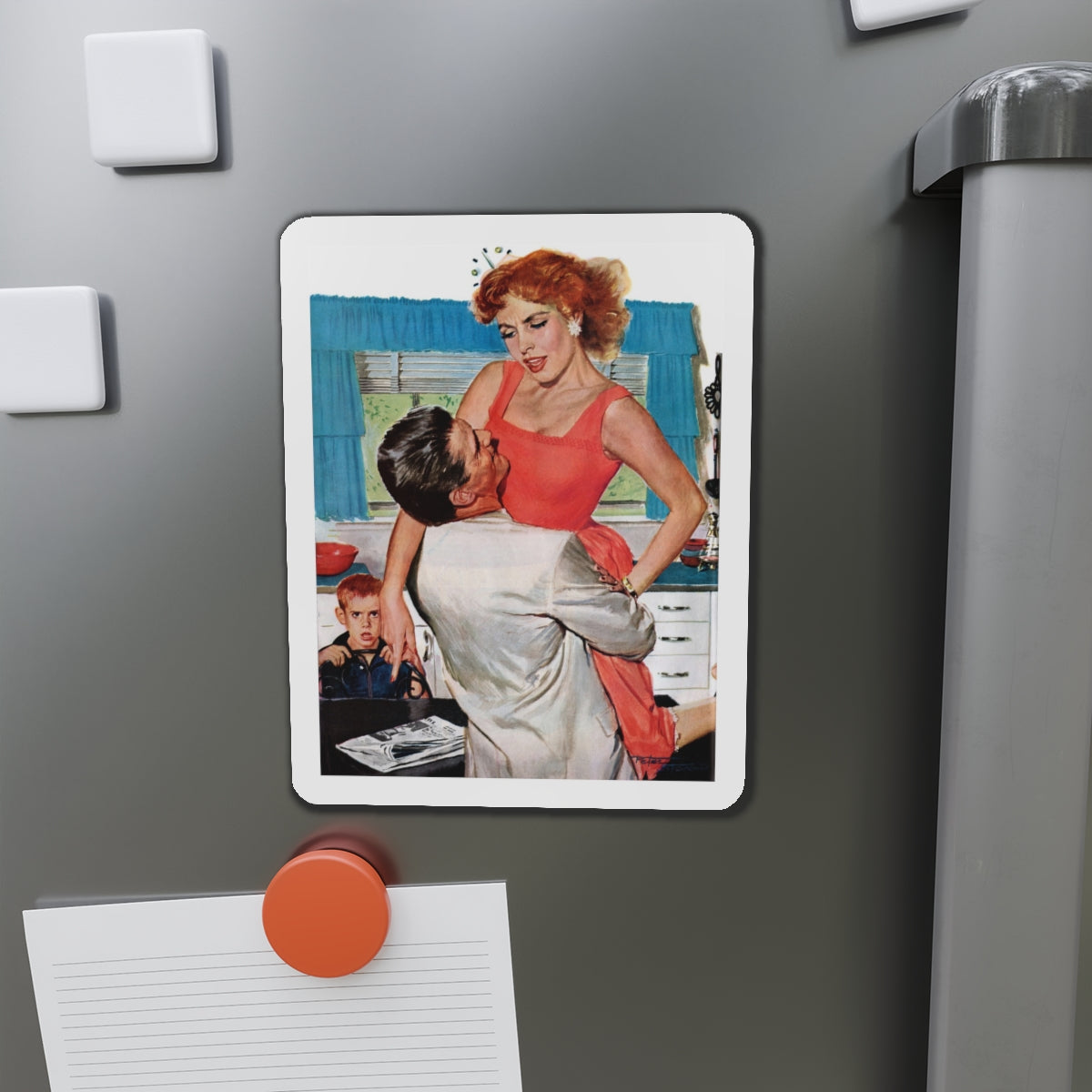 Fiction Illustration in Saturday Evening Post (2) (Magazine Illustration) Refrigerator Magnet-The Sticker Space