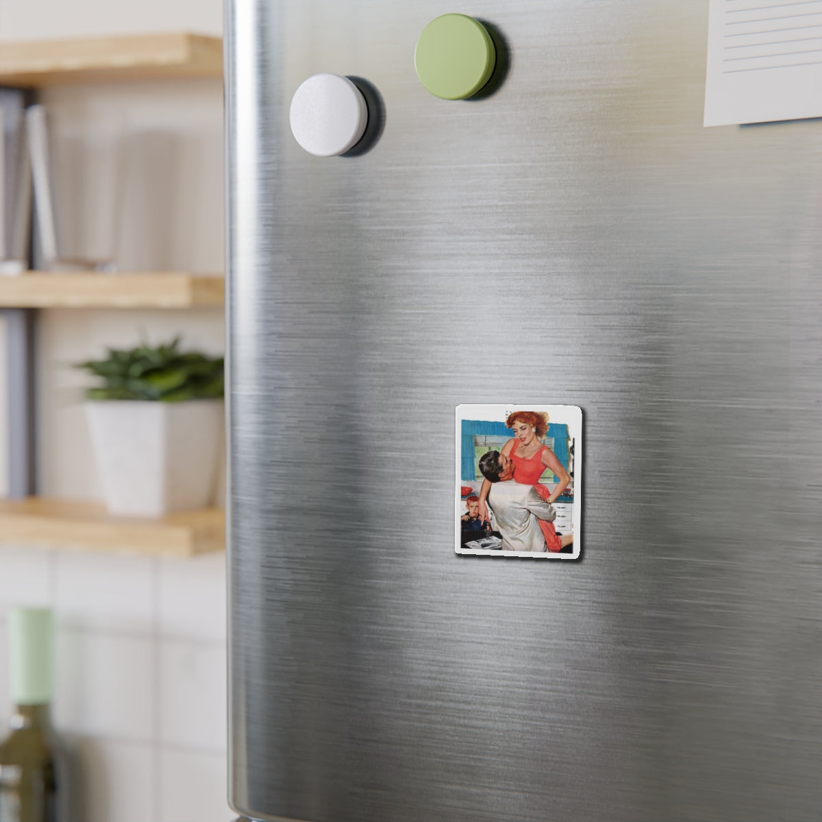 Fiction Illustration in Saturday Evening Post (2) (Magazine Illustration) Refrigerator Magnet-The Sticker Space