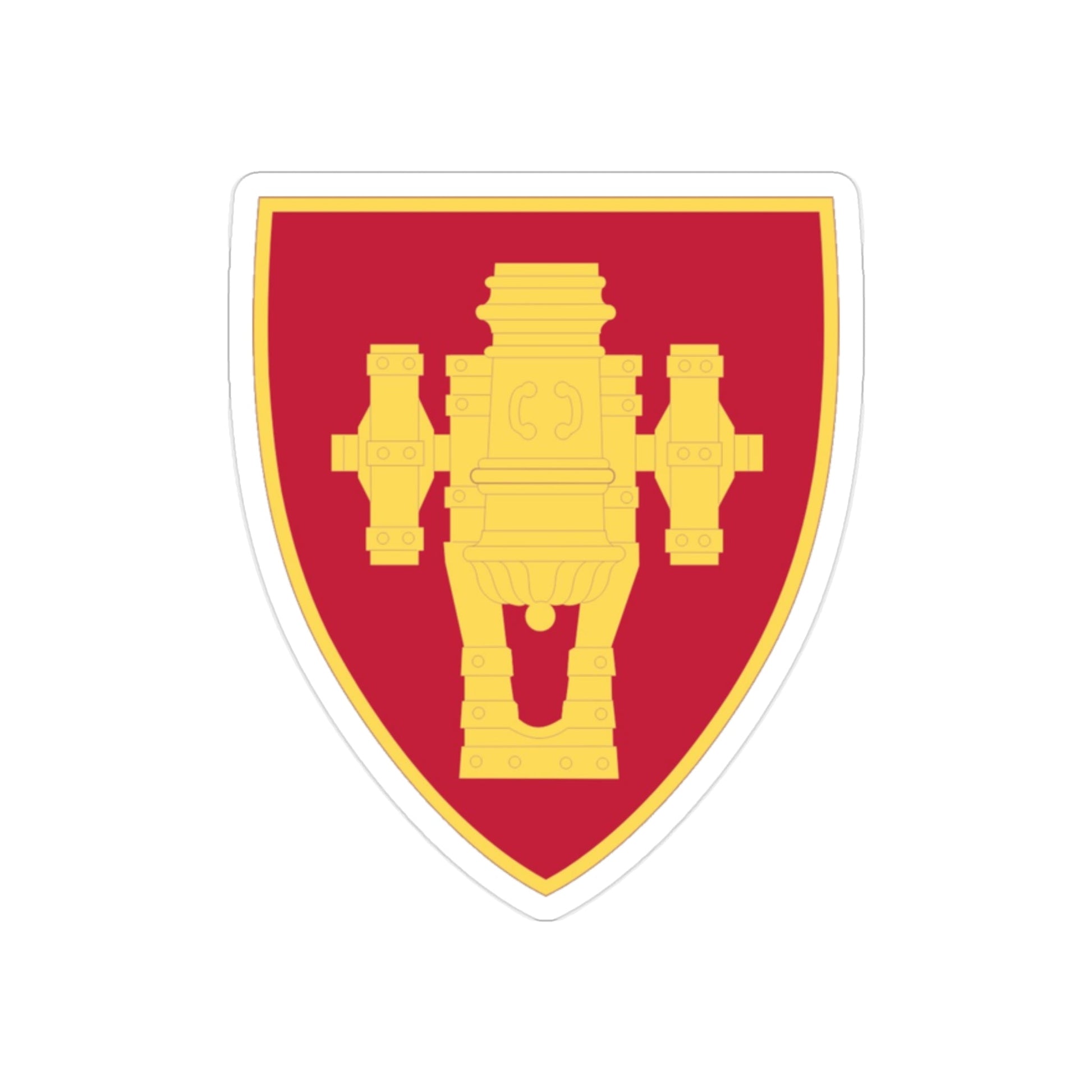 Field Artillery Center and School v2 (U.S. Army) REVERSE PRINT Transparent STICKER-2" × 2"-The Sticker Space