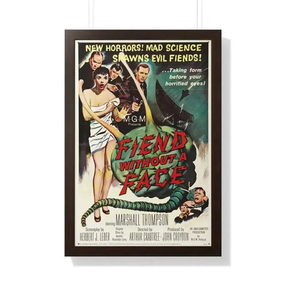 FIEND WITHOUT A FACE 1958 - Framed Movie Poster 20" x 30" Walnut - The Sticker Space
