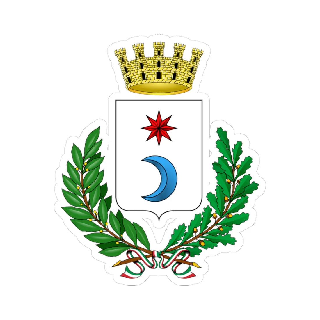 Fiesole-Stemma (Italy) (Coat of Arms) STICKER Vinyl Kiss-Cut Decal 3 Inch White - The Sticker Space