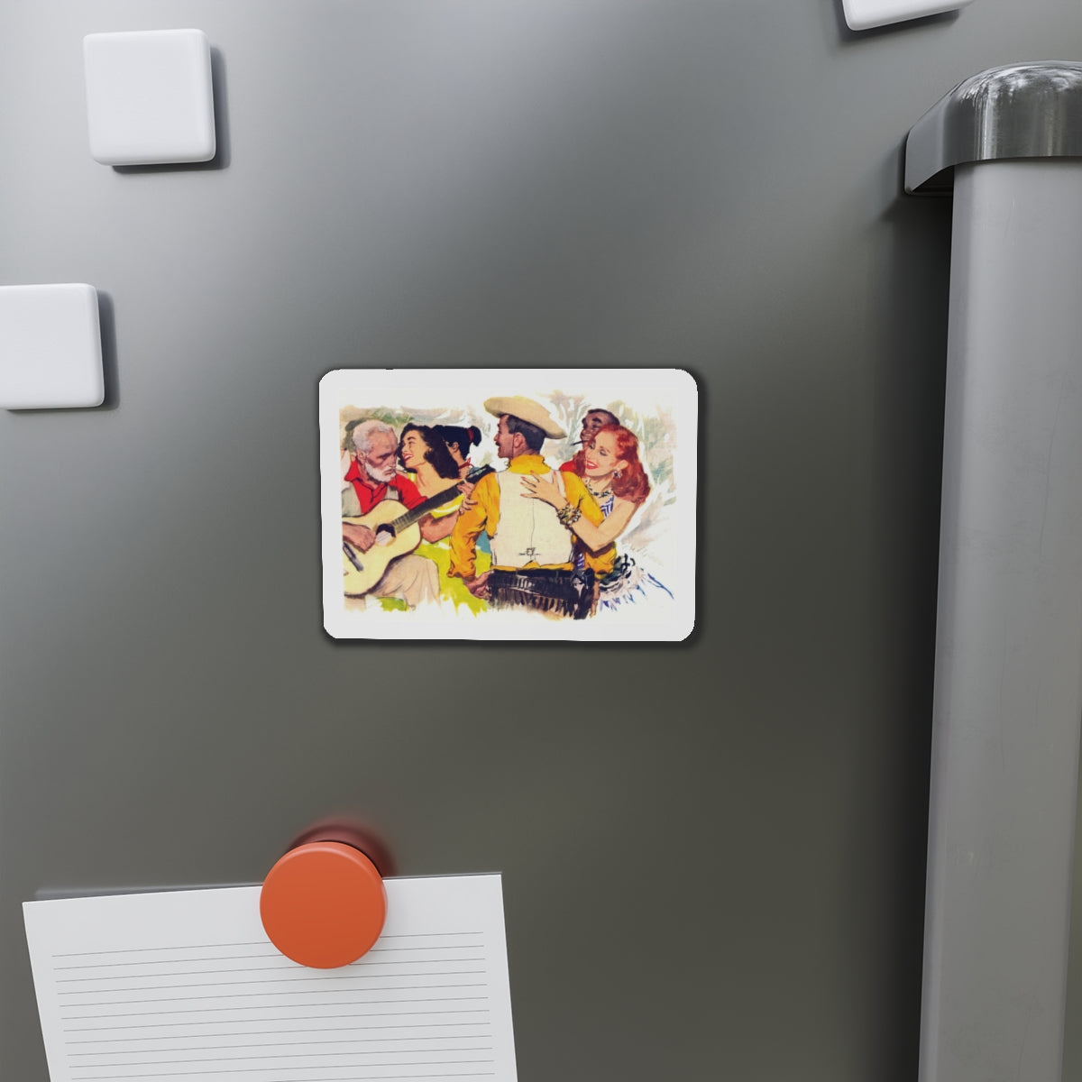 Fiesta, 1940s (Magazine Illustration) Refrigerator Magnet-The Sticker Space