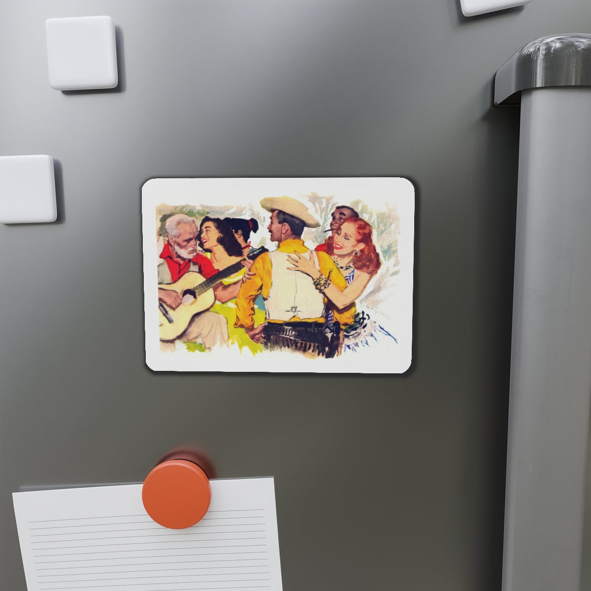 Fiesta, 1940s (Magazine Illustration) Refrigerator Magnet-The Sticker Space