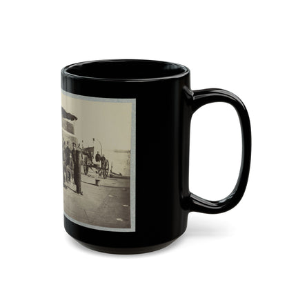 Fifteen Officers On Deck Of A Union Monitor Warship (U.S. Civil War) Black Coffee Mug-The Sticker Space