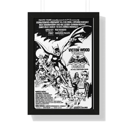 FIGHT BATMAN FIGHT 1973 - Framed Movie Poster 16″ x 24″ Black - The Sticker Space