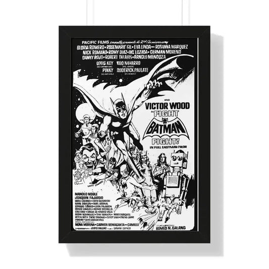 FIGHT BATMAN FIGHT 1973 - Framed Movie Poster 16″ x 24″ Black - The Sticker Space