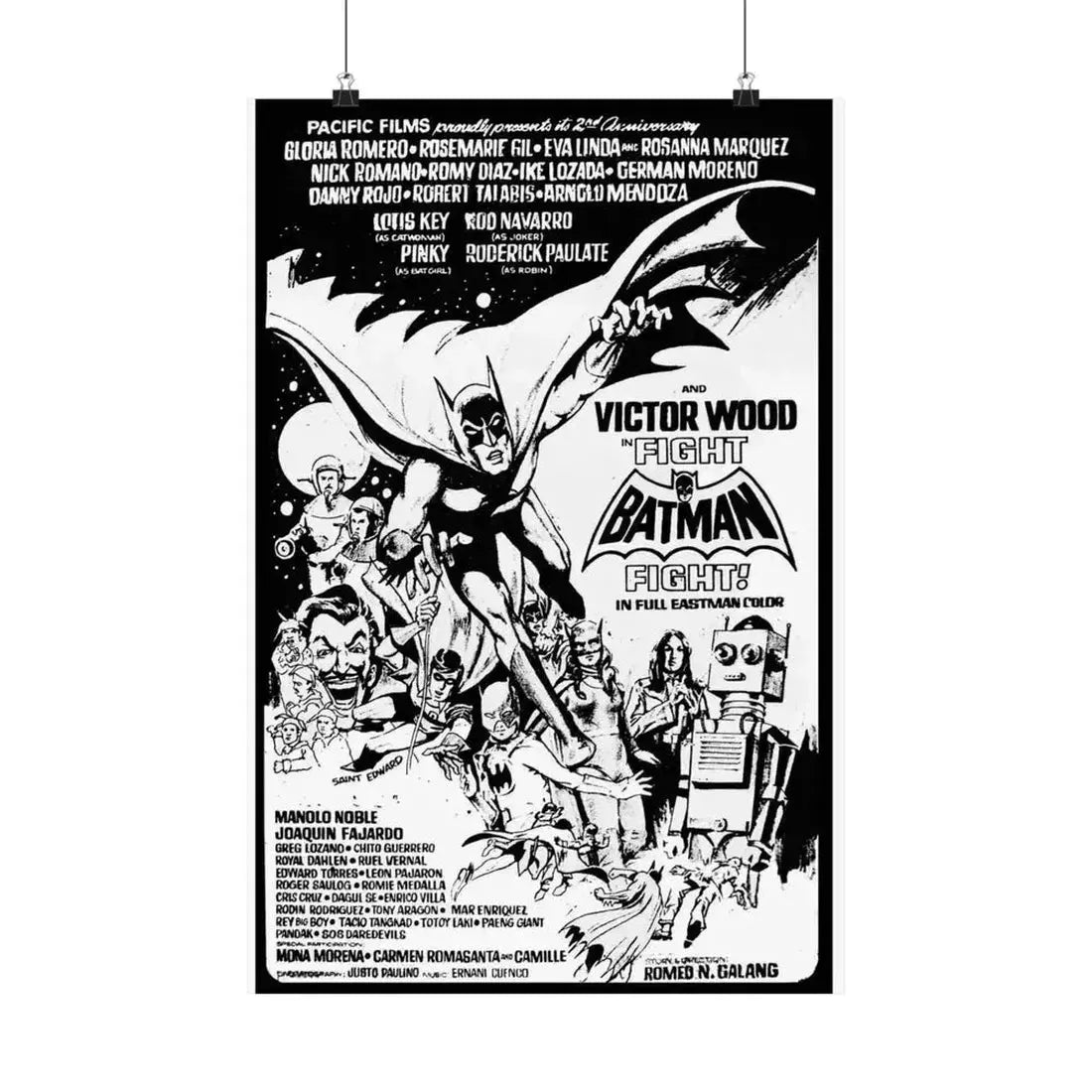 FIGHT BATMAN FIGHT 1973 - Paper Movie Poster 16″ x 24″ Matte - The Sticker Space