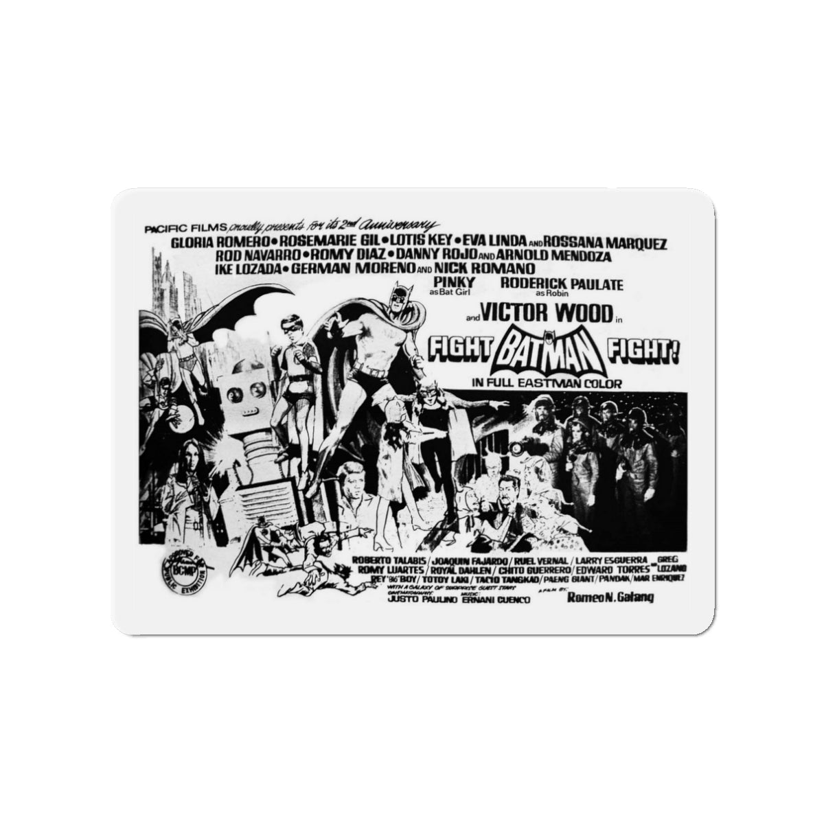 FIGHT BATMAN FIGHT (2) 1973 Movie Poster - Die-Cut Magnet-3" x 3"-The Sticker Space