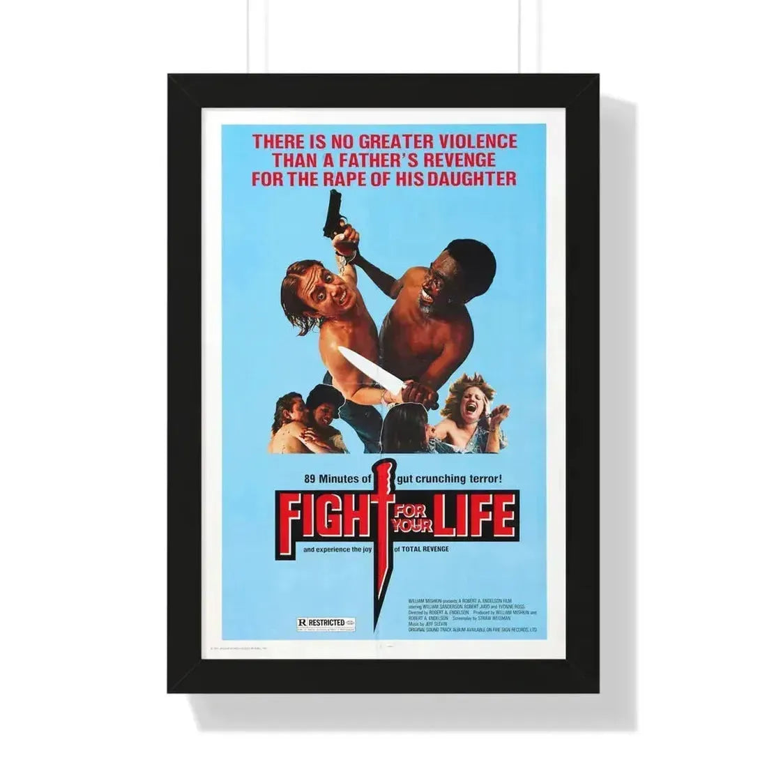 FIGHT FOR YOUR LIFE 1977 - Framed Movie Poster 16″ x 24″ Black - The Sticker Space