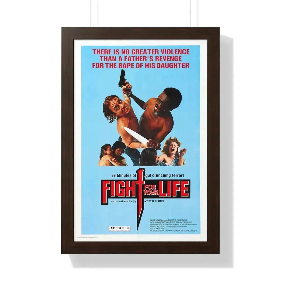FIGHT FOR YOUR LIFE 1977 - Framed Movie Poster 16″ x 24″ Walnut - The Sticker Space