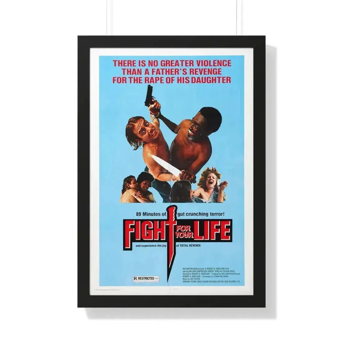 FIGHT FOR YOUR LIFE 1977 - Framed Movie Poster 20" x 30" Black - The Sticker Space