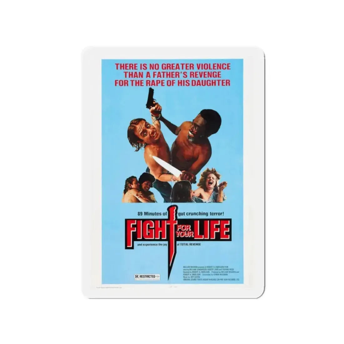 FIGHT FOR YOUR LIFE 1977 Movie Poster - Refrigerator Magnet 2 Inch - The Sticker Space