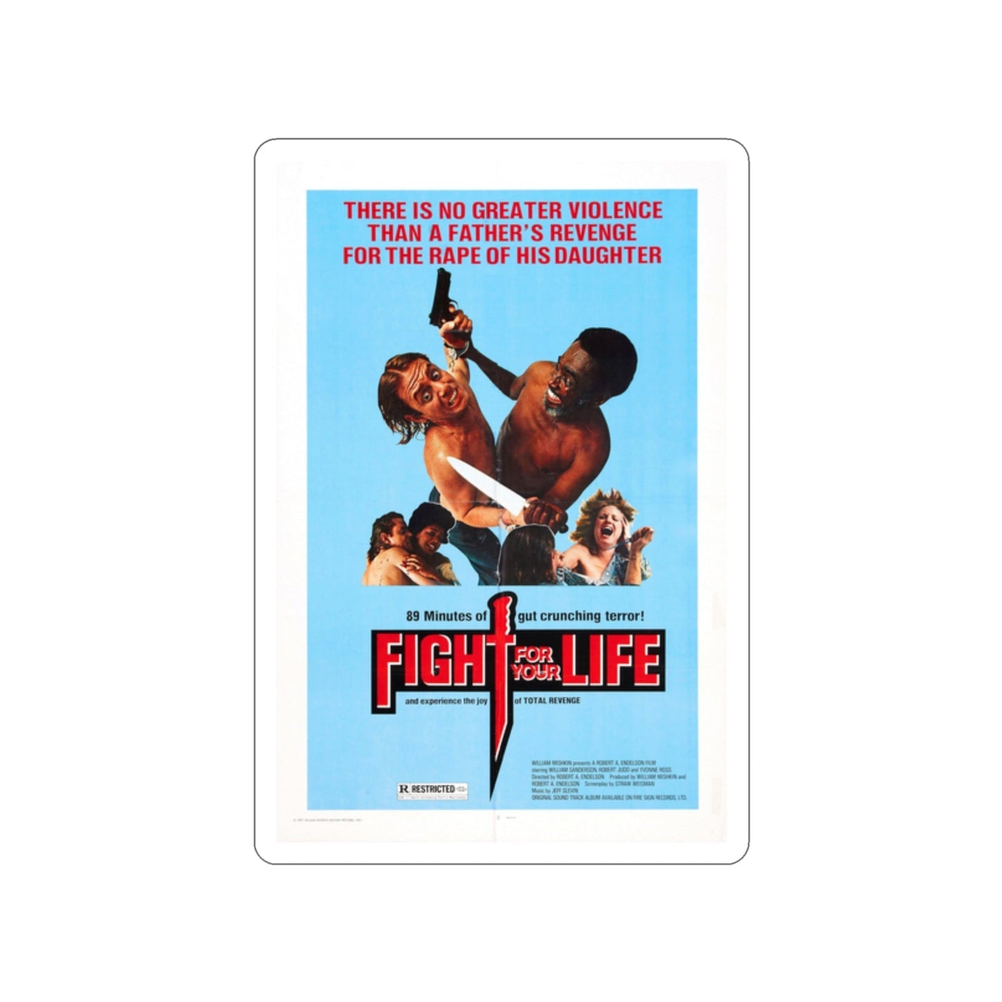 FIGHT FOR YOUR LIFE 1977 Movie Poster STICKER Vinyl Die-Cut Decal-2 Inch-The Sticker Space