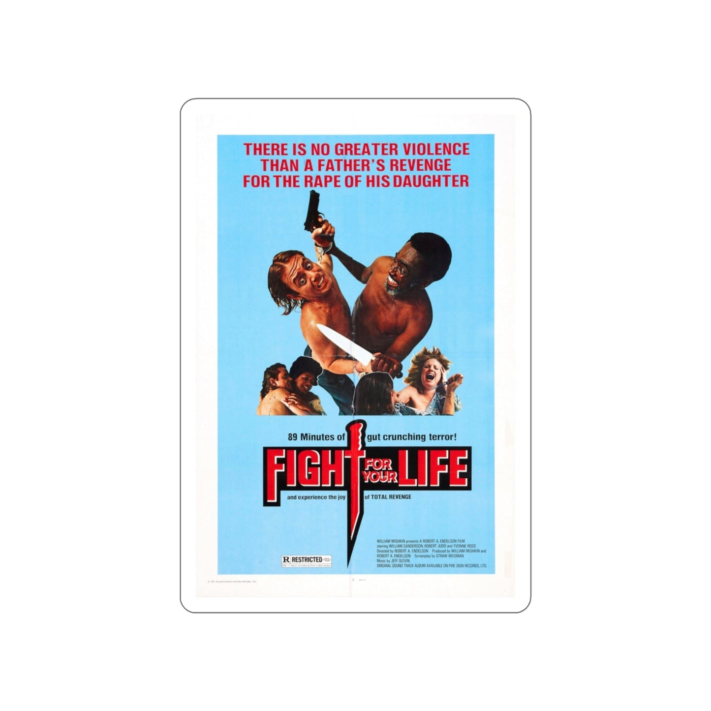 FIGHT FOR YOUR LIFE 1977 Movie Poster STICKER Vinyl Die-Cut Decal-3 Inch-The Sticker Space