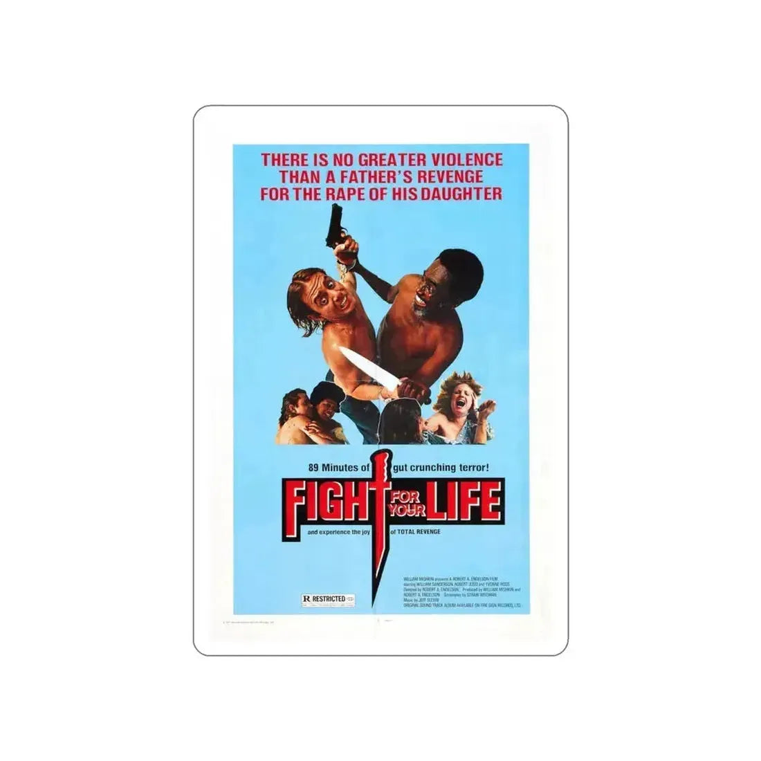 FIGHT FOR YOUR LIFE 1977 Movie Poster STICKER Vinyl Die-Cut Decal 4 Inch - The Sticker Space