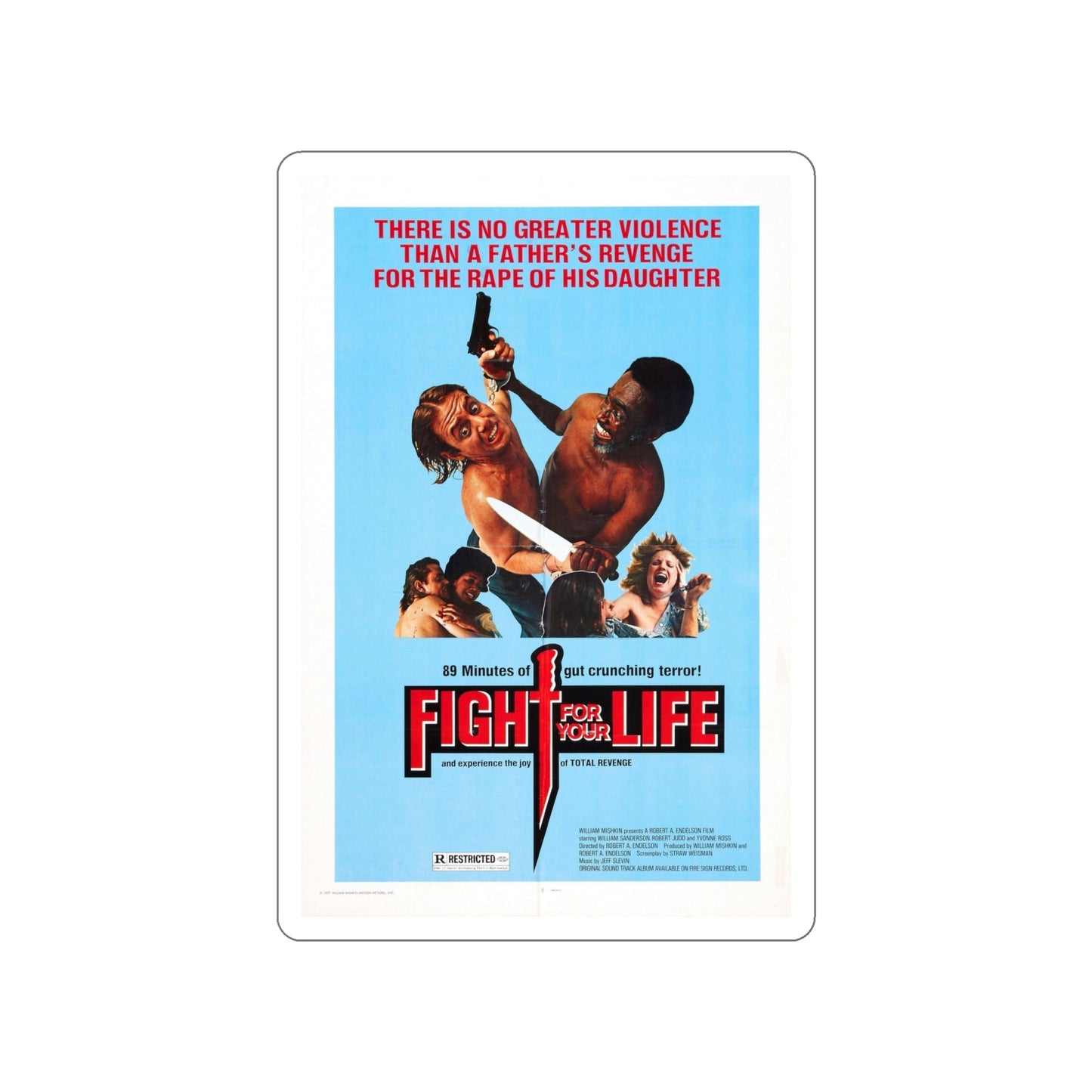 FIGHT FOR YOUR LIFE 1977 Movie Poster STICKER Vinyl Die-Cut Decal-6 Inch-The Sticker Space