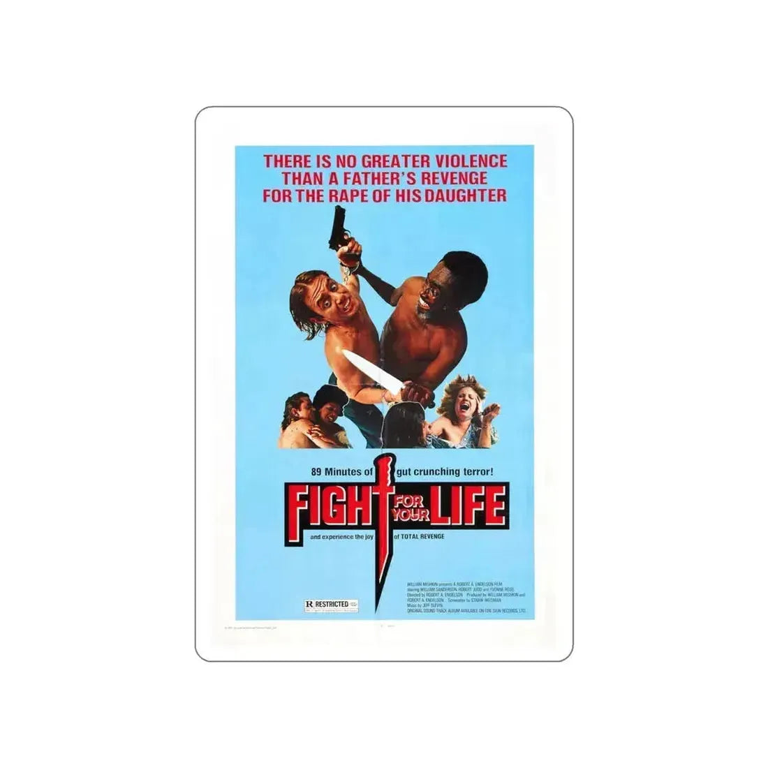 FIGHT FOR YOUR LIFE 1977 Movie Poster STICKER Vinyl Die-Cut Decal 6 Inch - The Sticker Space