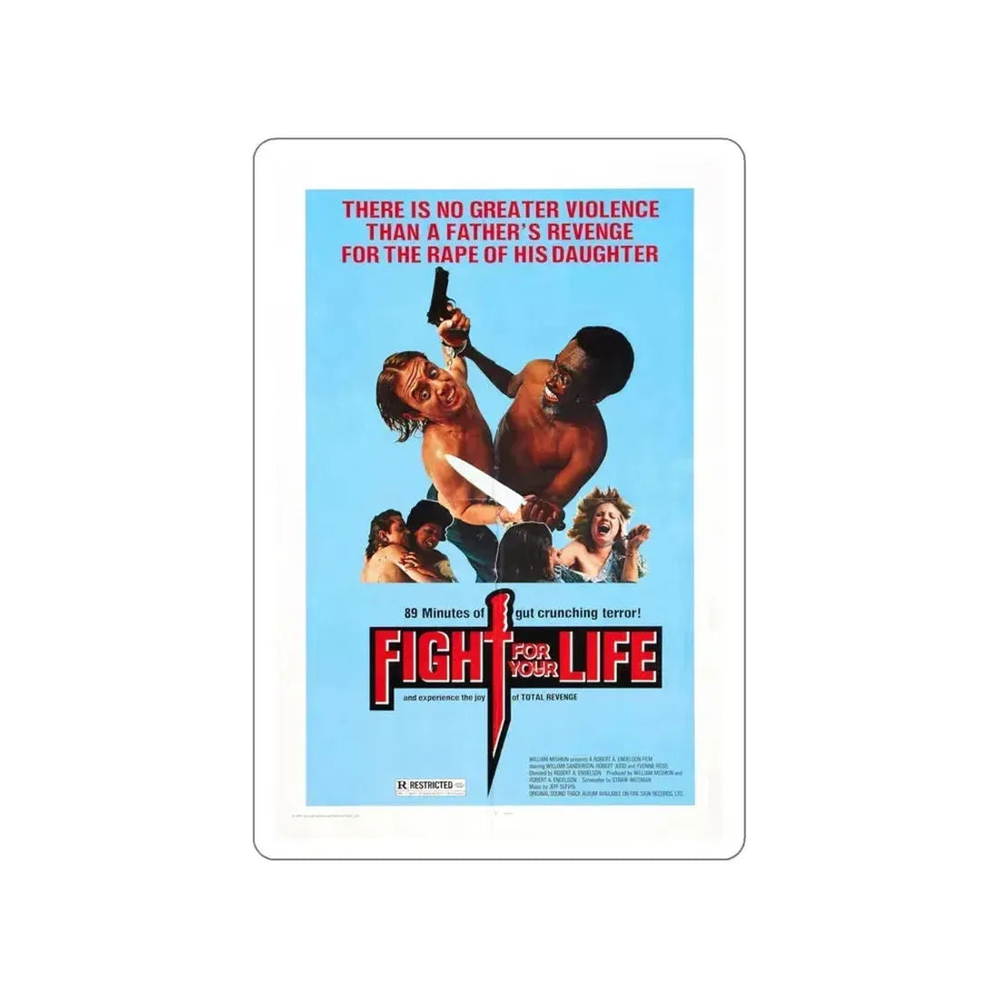 FIGHT FOR YOUR LIFE 1977 Movie Poster STICKER Vinyl Die-Cut Decal 6 Inch - The Sticker Space