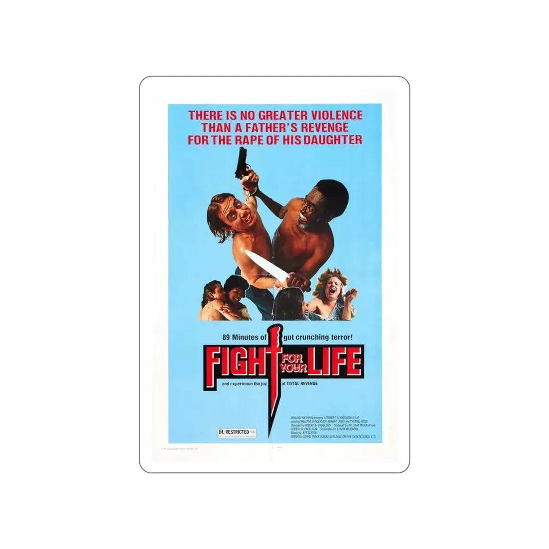 FIGHT FOR YOUR LIFE 1977 Movie Poster STICKER Vinyl Die-Cut Decal - The Sticker Space