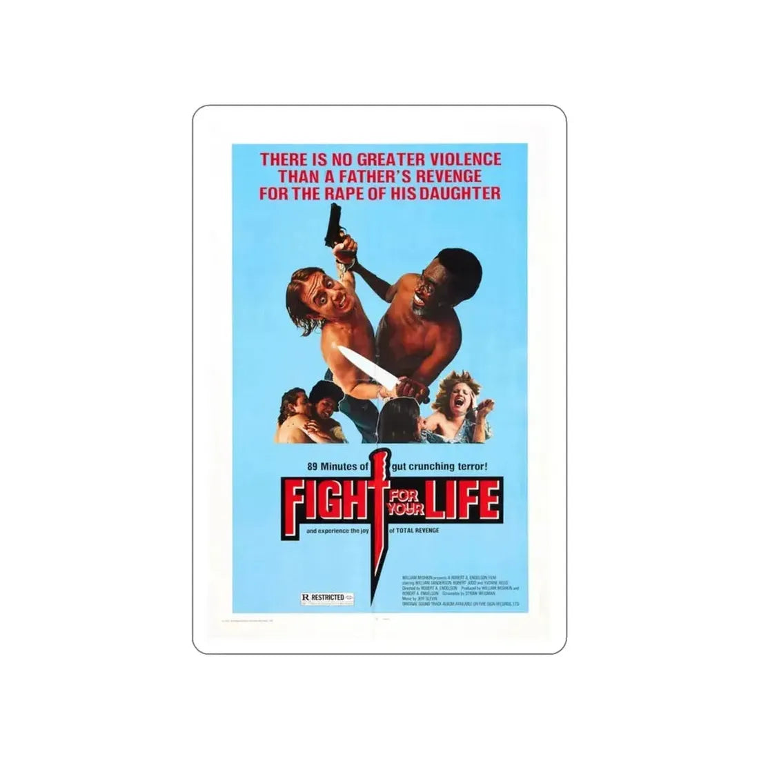 FIGHT FOR YOUR LIFE 1977 Movie Poster STICKER Vinyl Die-Cut Decal - The Sticker Space