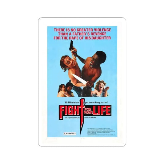 FIGHT FOR YOUR LIFE 1977 Movie Poster - STICKER Vinyl Kiss-Cut Decal 2 Inch White - The Sticker Space