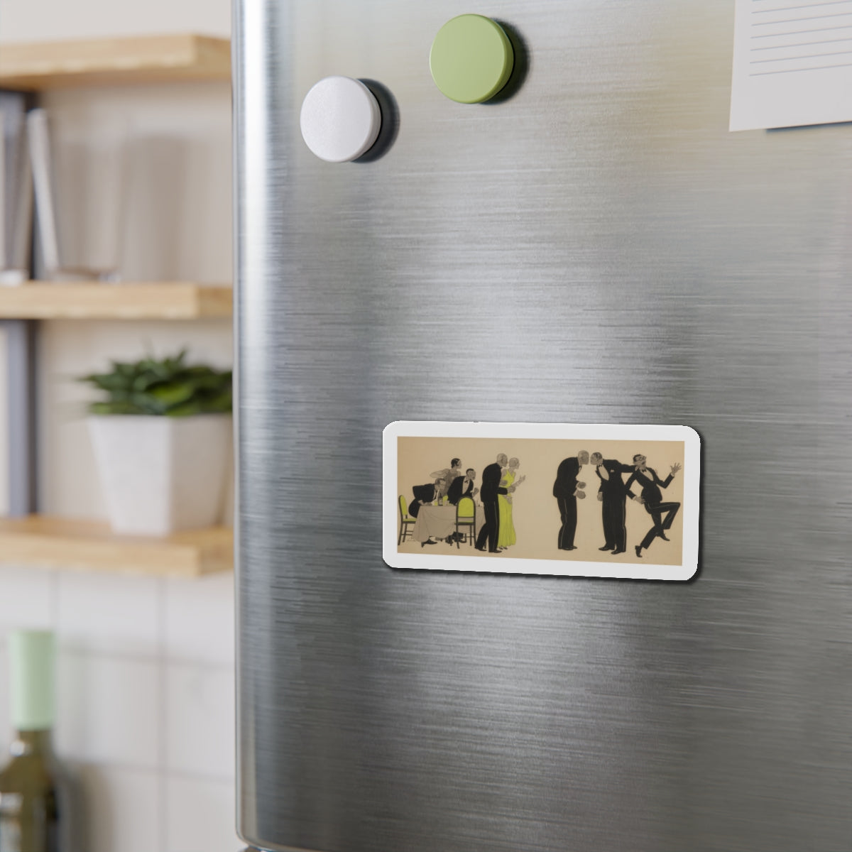 Fight (Magazine Illustration) Refrigerator Magnet-The Sticker Space