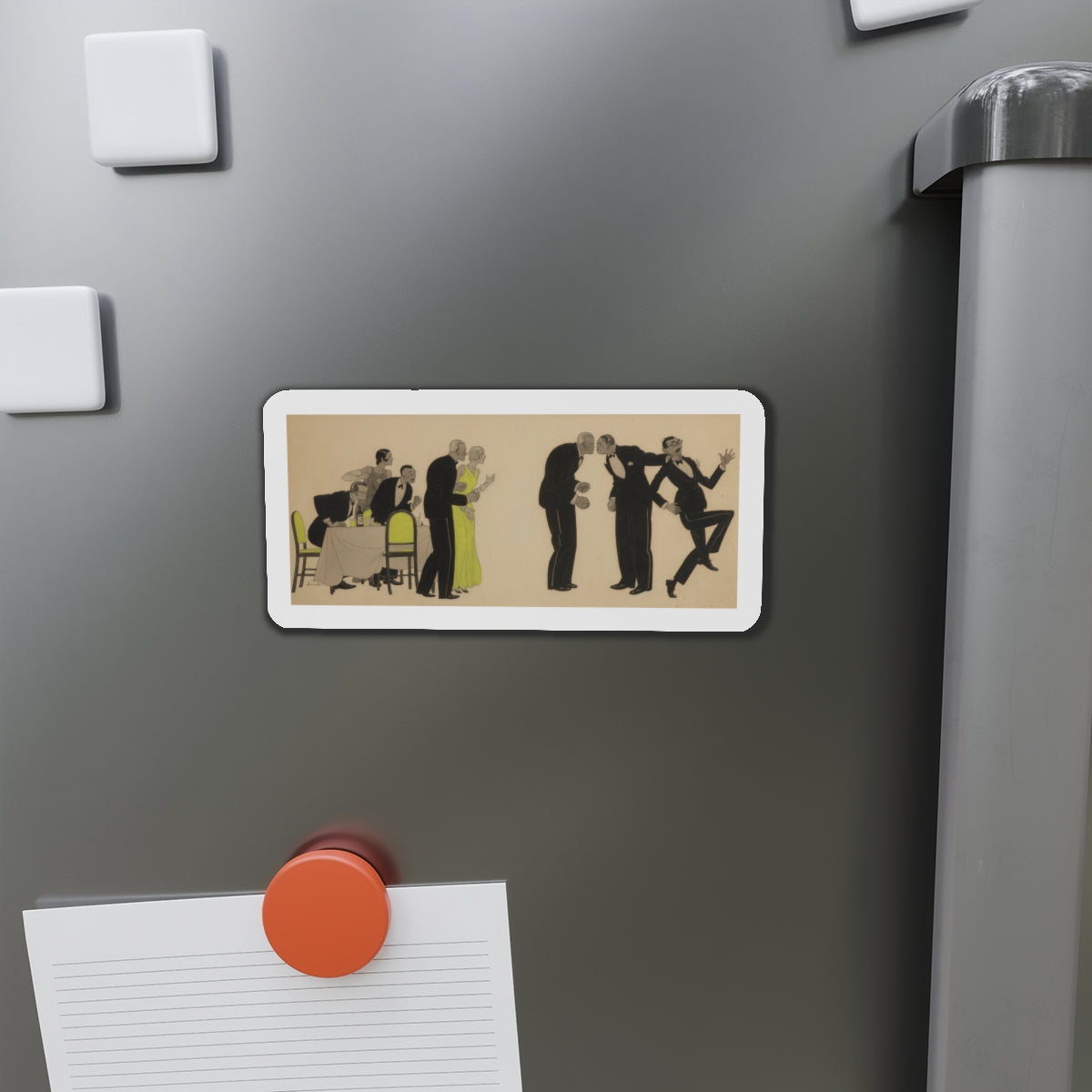 Fight (Magazine Illustration) Refrigerator Magnet-The Sticker Space