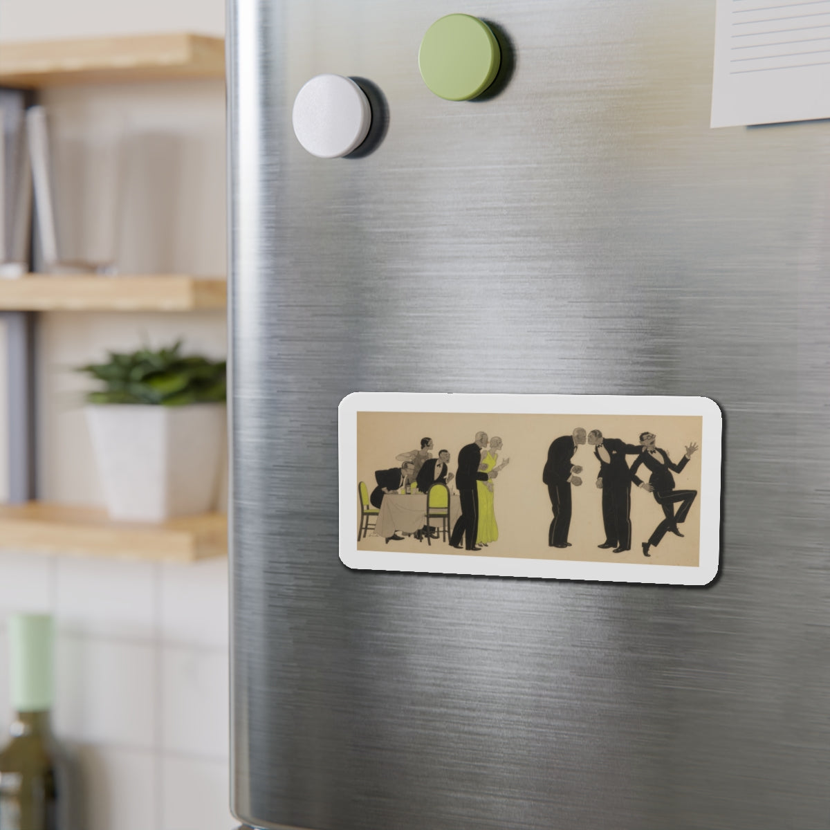 Fight (Magazine Illustration) Refrigerator Magnet-The Sticker Space