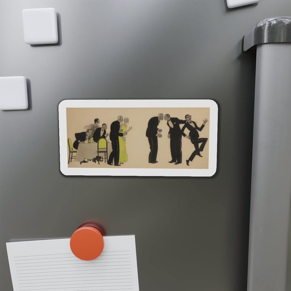 Fight (Magazine Illustration) Refrigerator Magnet-The Sticker Space