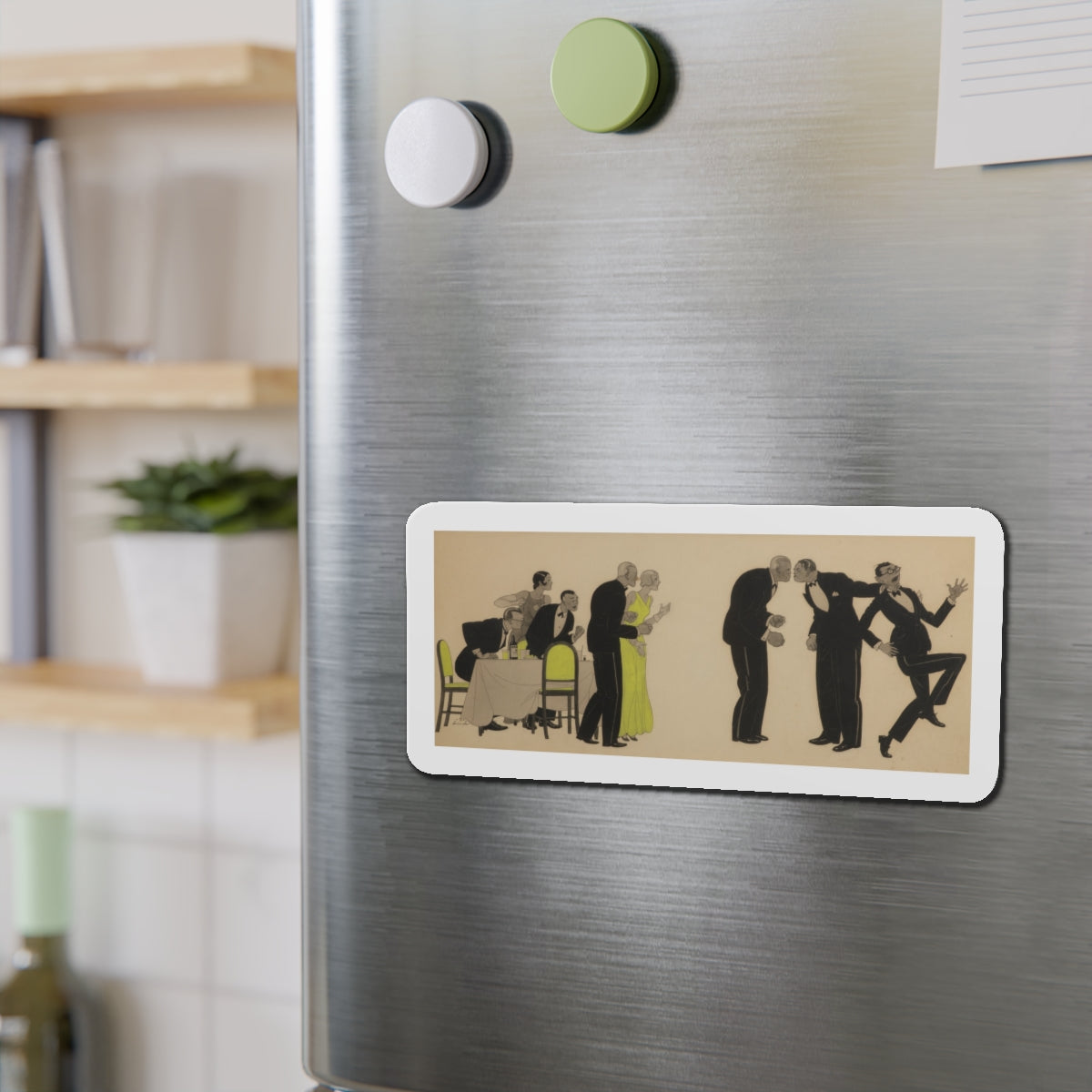 Fight (Magazine Illustration) Refrigerator Magnet-The Sticker Space