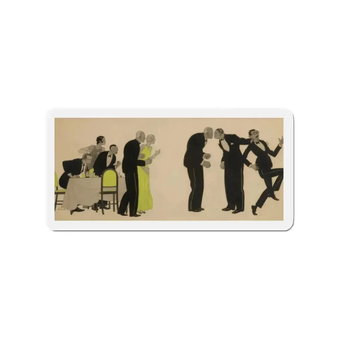 Fight (Magazine Illustration) Refrigerator Magnet 2 Inch Die-Cut - The Sticker Space