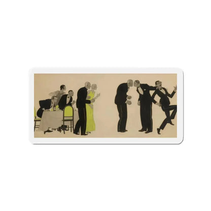 Fight (Magazine Illustration) Refrigerator Magnet 2 Inch Die-Cut - The Sticker Space