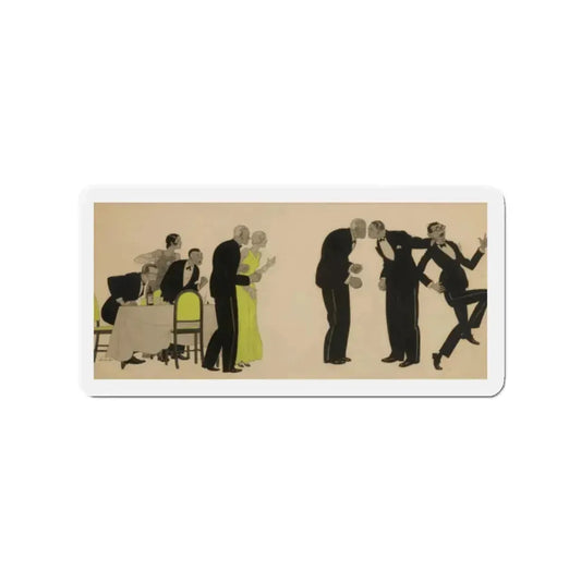 Fight (Magazine Illustration) Refrigerator Magnet 2 Inch Die-Cut - The Sticker Space