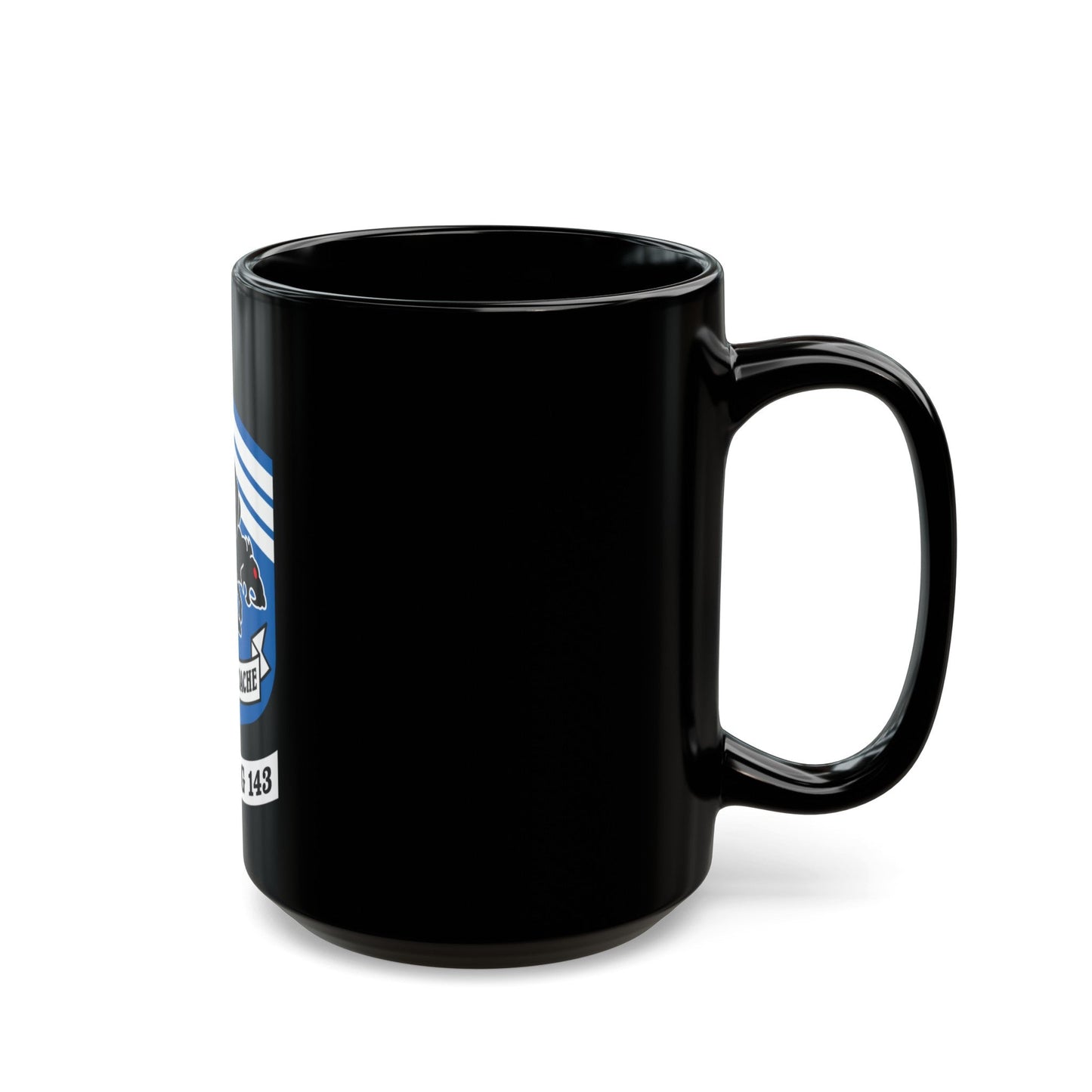 Fighting 143 sans reproache (U.S. Navy) Black Coffee Mug-The Sticker Space