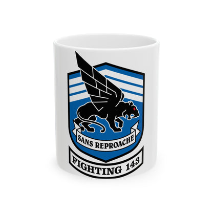 Fighting 143 sans reproache (U.S. Navy) White Coffee Mug-11oz-The Sticker Space