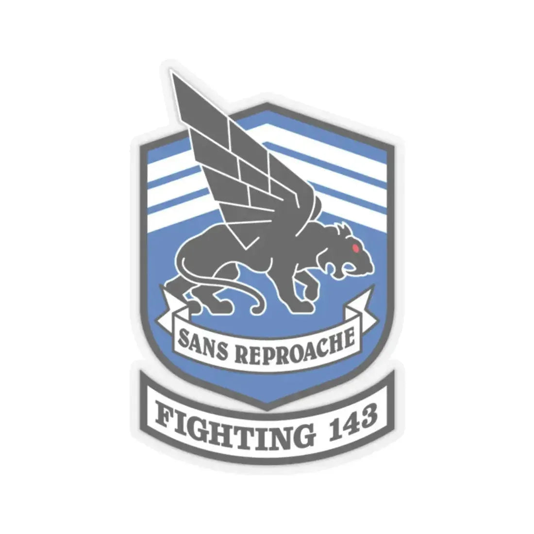 Fighting 143 sans reproache (U.S. Navy) STICKER Vinyl Kiss-Cut Decal 2 Inch Transparent - The Sticker Space
