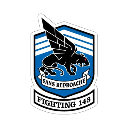 Fighting 143 sans reproache (U.S. Navy) STICKER Vinyl Kiss-Cut Decal 4 Inch White - The Sticker Space