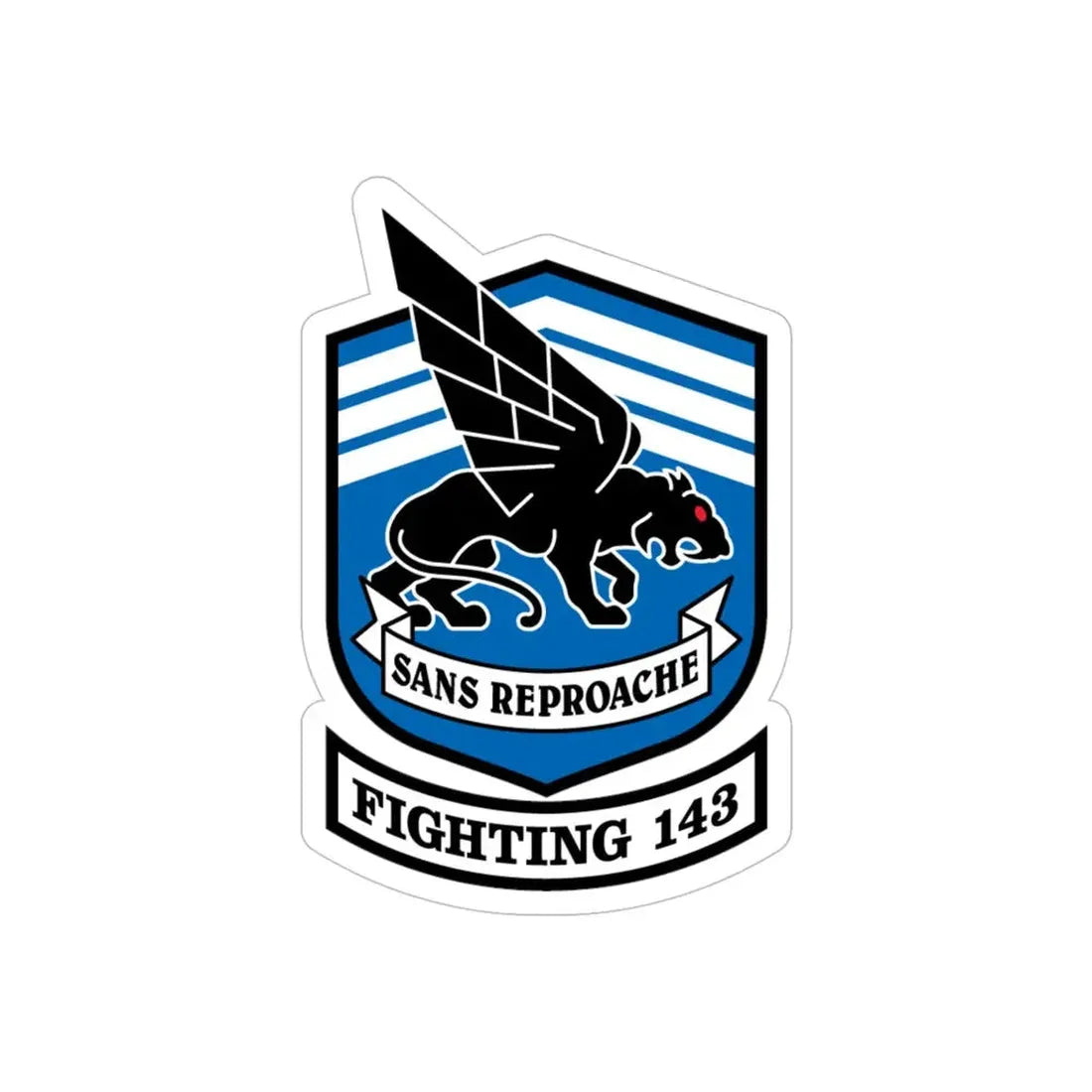 Fighting 143 Sans Reproache (U.S. Navy) Transparent STICKER Die-Cut Vinyl Decal 5 Inch Transparent - The Sticker Space