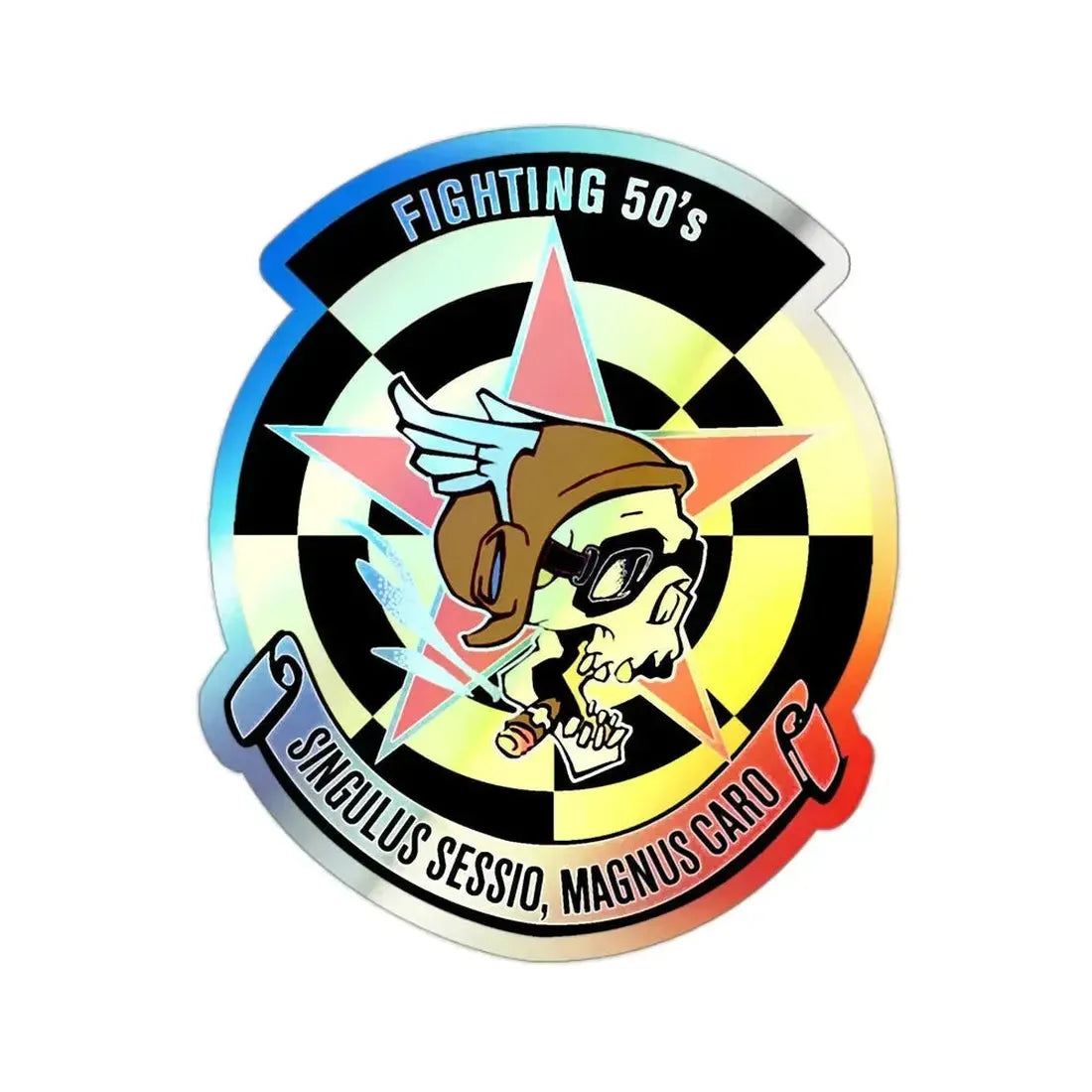 Fighting 50's (U.S. Navy) Holographic STICKER Die-Cut Vinyl Decal - The Sticker Space