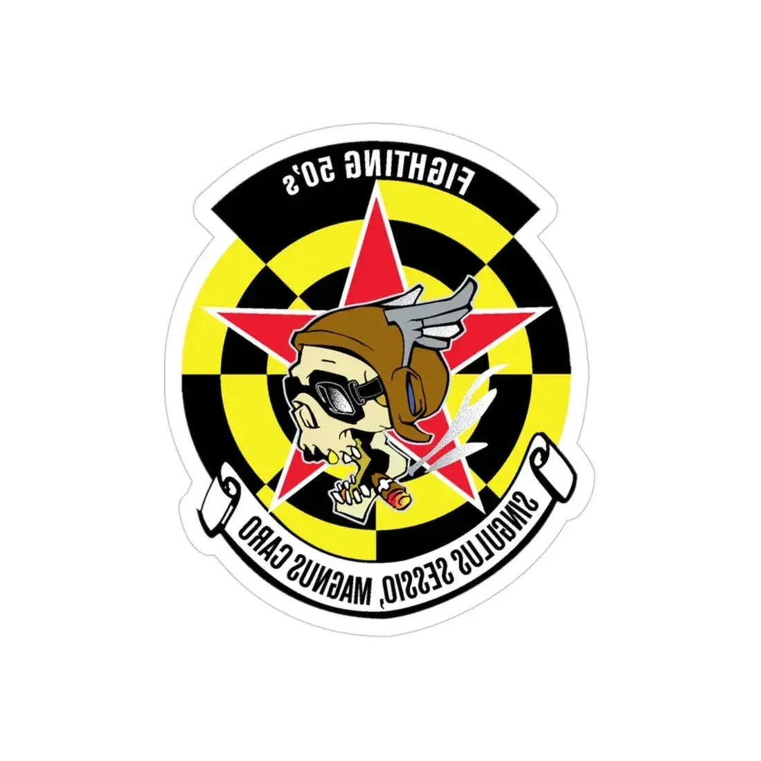 Fighting 50's (U.S. Navy) REVERSE PRINT Transparent Die-Cut STICKER 3 Inch Die-Cut Transparent - The Sticker Space