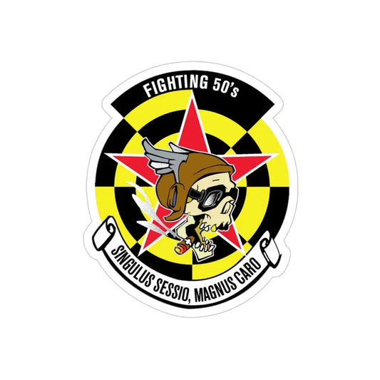 Fighting 50's (U.S. Navy) Transparent STICKER Die-Cut Vinyl Decal 6 Inch Transparent - The Sticker Space