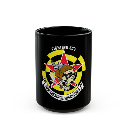 Fighting 50's (U.S. Navy) Black Coffee Mug-15oz-The Sticker Space