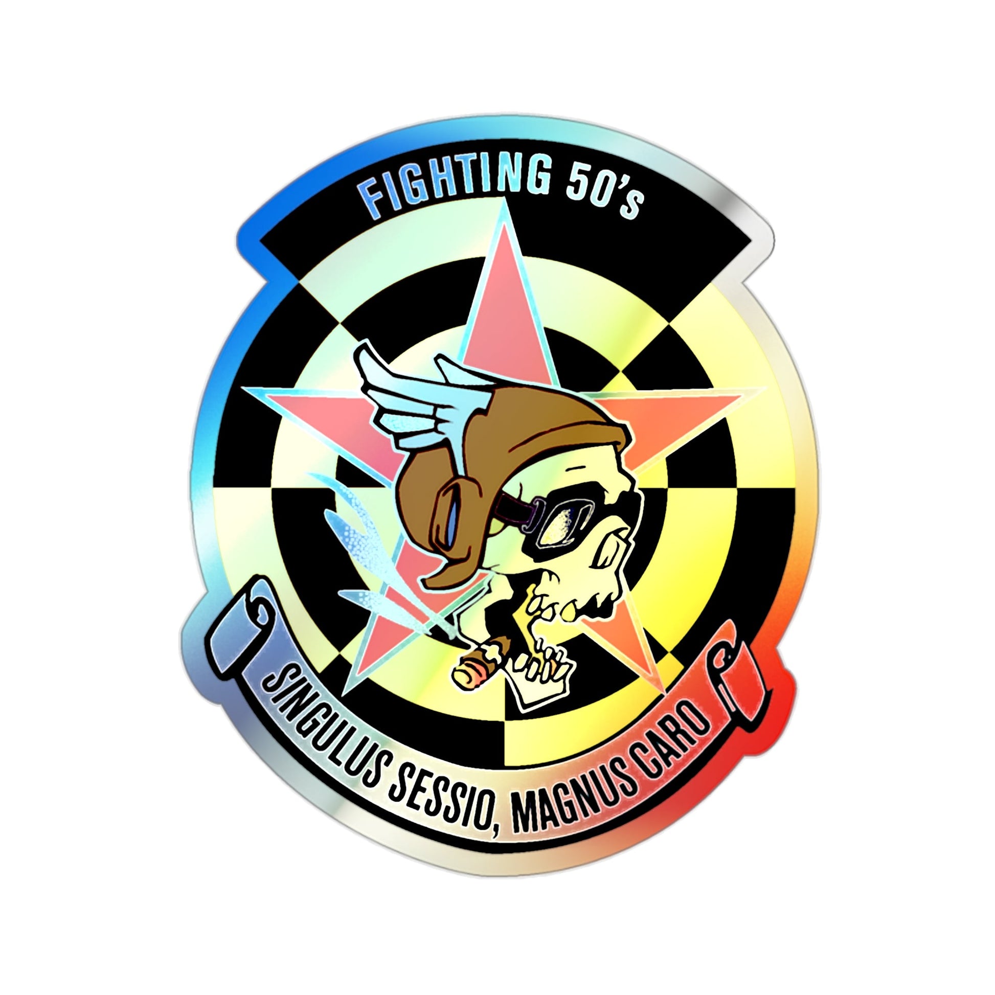 Fighting 50's (U.S. Navy) Holographic STICKER Die-Cut Vinyl Decal-2 Inch-The Sticker Space