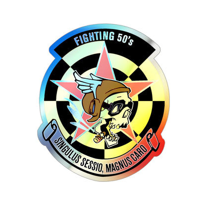Fighting 50's (U.S. Navy) Holographic STICKER Die-Cut Vinyl Decal-2 Inch-The Sticker Space