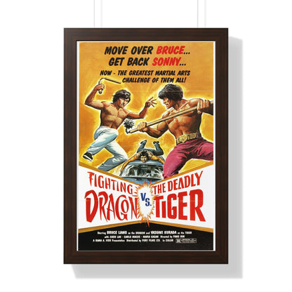 FIGHTING DRAGON VS DEADLY TIGER 1974 - Framed Movie Poster-16″ x 24″-The Sticker Space