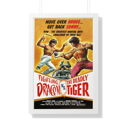 FIGHTING DRAGON VS DEADLY TIGER 1974 - Framed Movie Poster-20" x 30"-The Sticker Space