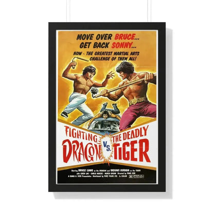 FIGHTING DRAGON VS DEADLY TIGER 1974 - Framed Movie Poster - The Sticker Space