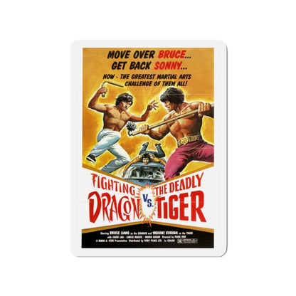 FIGHTING DRAGON VS DEADLY TIGER 1974 Movie Poster - Die-Cut Magnet-2" x 2"-The Sticker Space